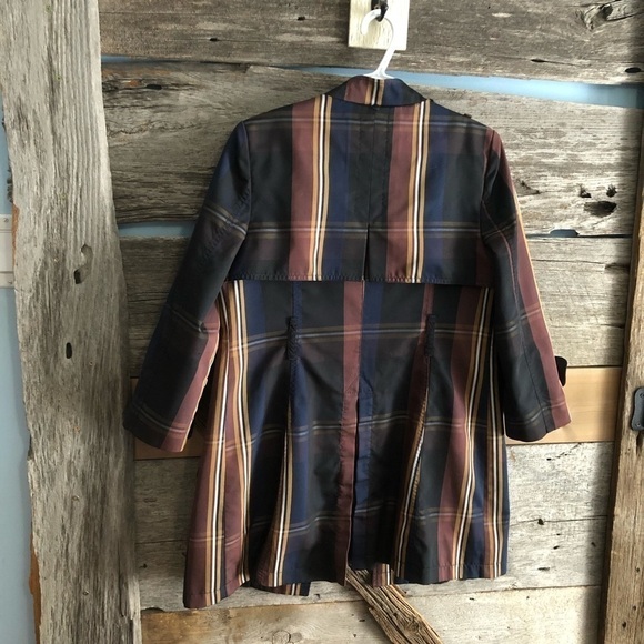 e.land Size Med Navy/Gold Plaid Spring Jacket - Picture 6 of 11